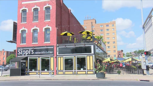 restaurant with side patio exterior