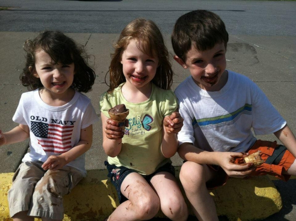 Children Eating Ice Cream