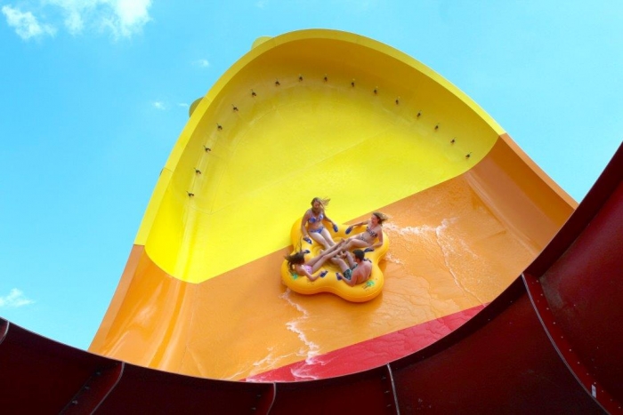 giant waterslide with four person tube