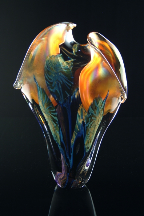 tall artistic blown glass sculpture