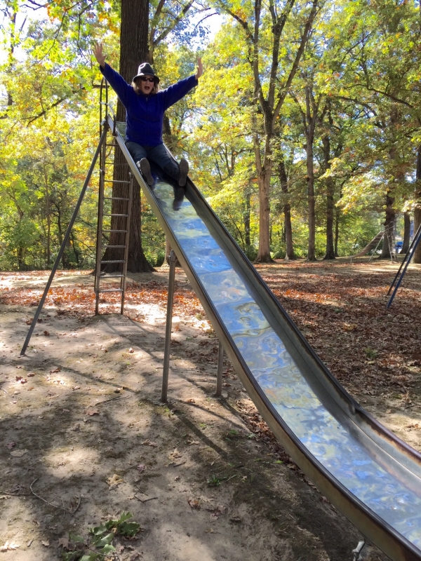Kid Going Down Slide