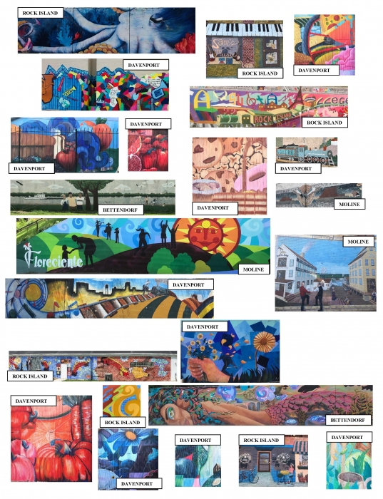 page of murals in the Quad Cities