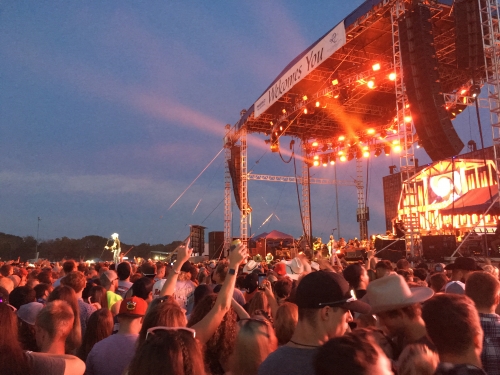 outdoor concert crowd at a grandstand