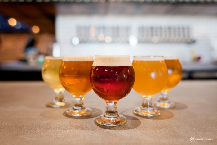 5 beers arranged in a triangle