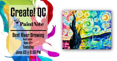 Image for Paint Nite Rainbow Starry Night and Bent River Brewing Company