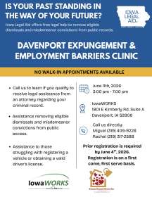 Image for Davenport Expungement and Employment Barriers Clinic 