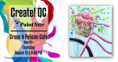 Image for Paint Nite at Crane and Pelican Cafe Pretty in Pink Bicycle