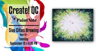 Image for Paint Nite at Five Cities Brewing Love Birds Playing Over the Forest